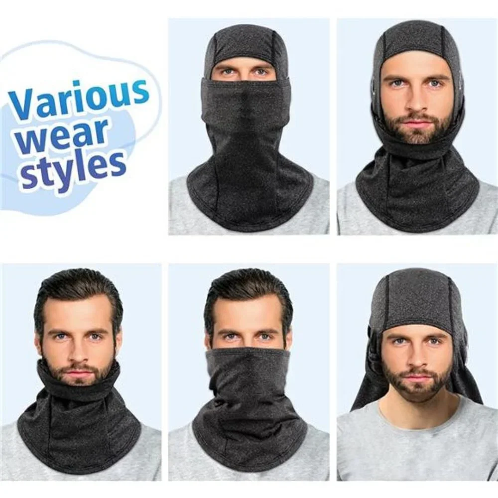 2Pcs Windproof Thermal Face Mask Cold Weather Scarf for Cycling Skiing Climbing